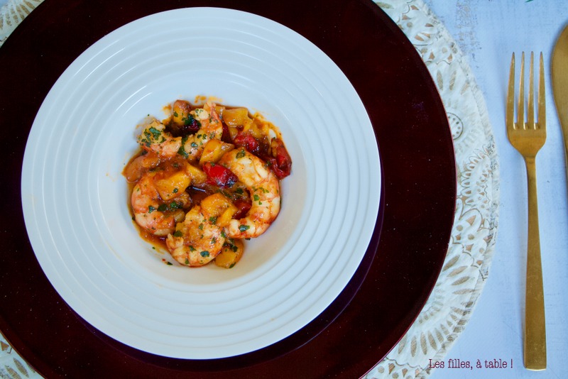 Gambas sautées à la mangue