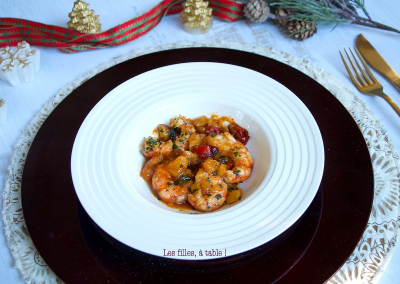 Gambas sautées à la mangue