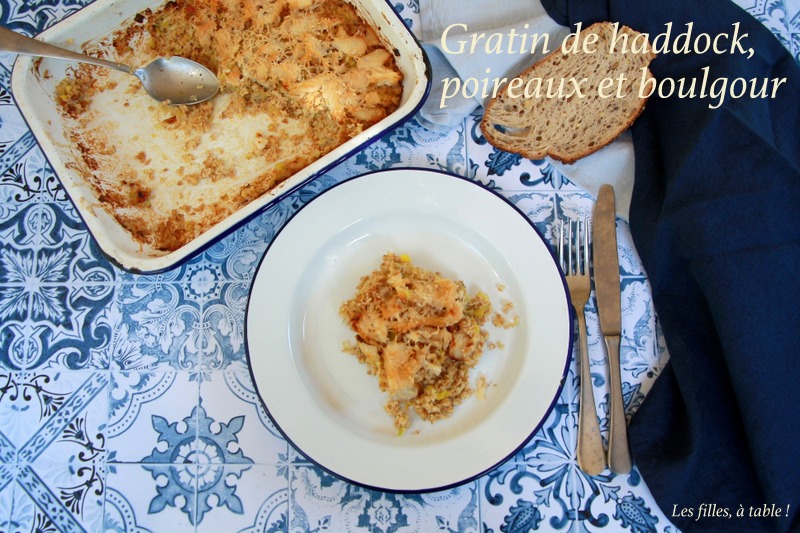 Gratin de haddock, poireaux et boulgour