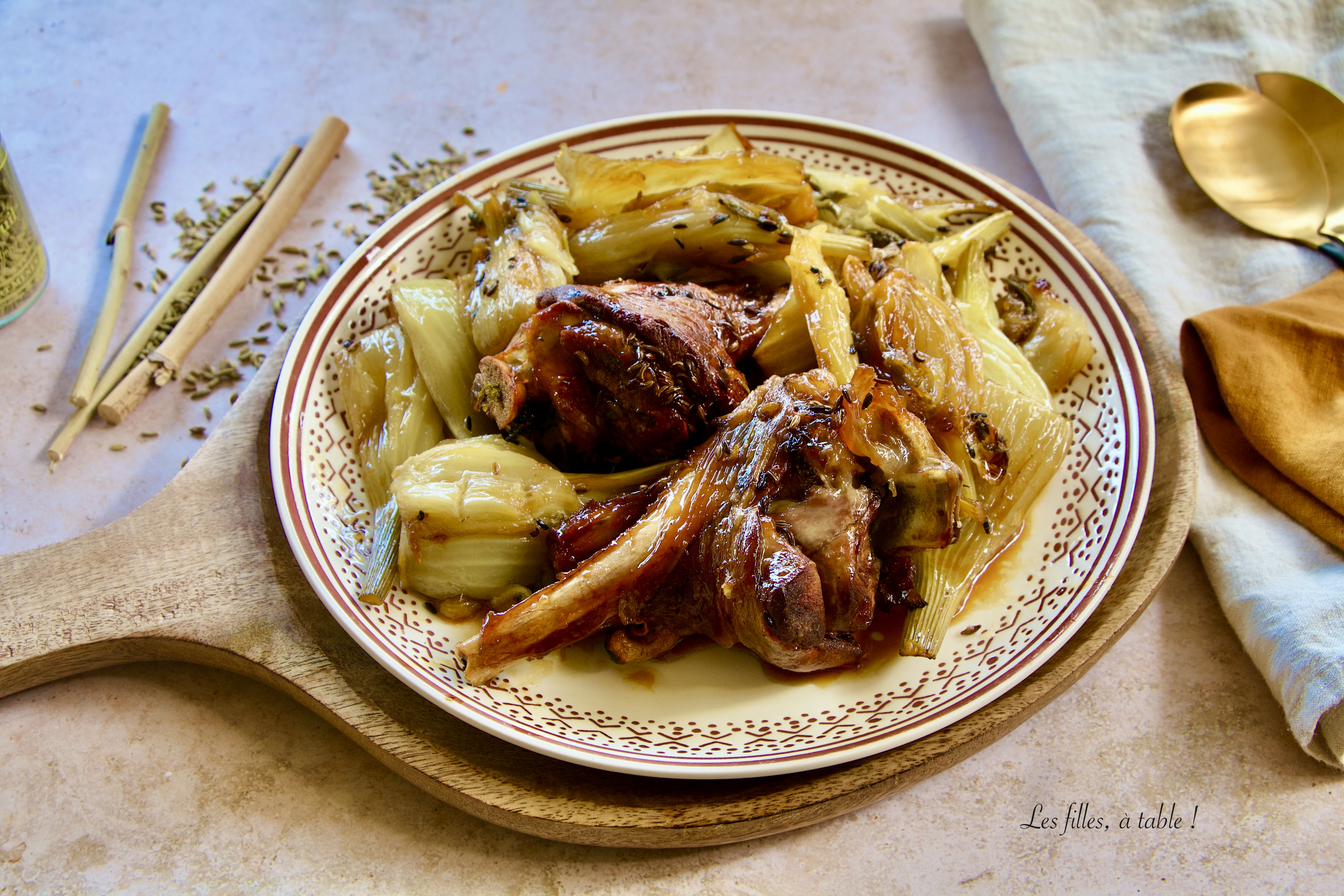 Souris d'agneau confites au fenouil