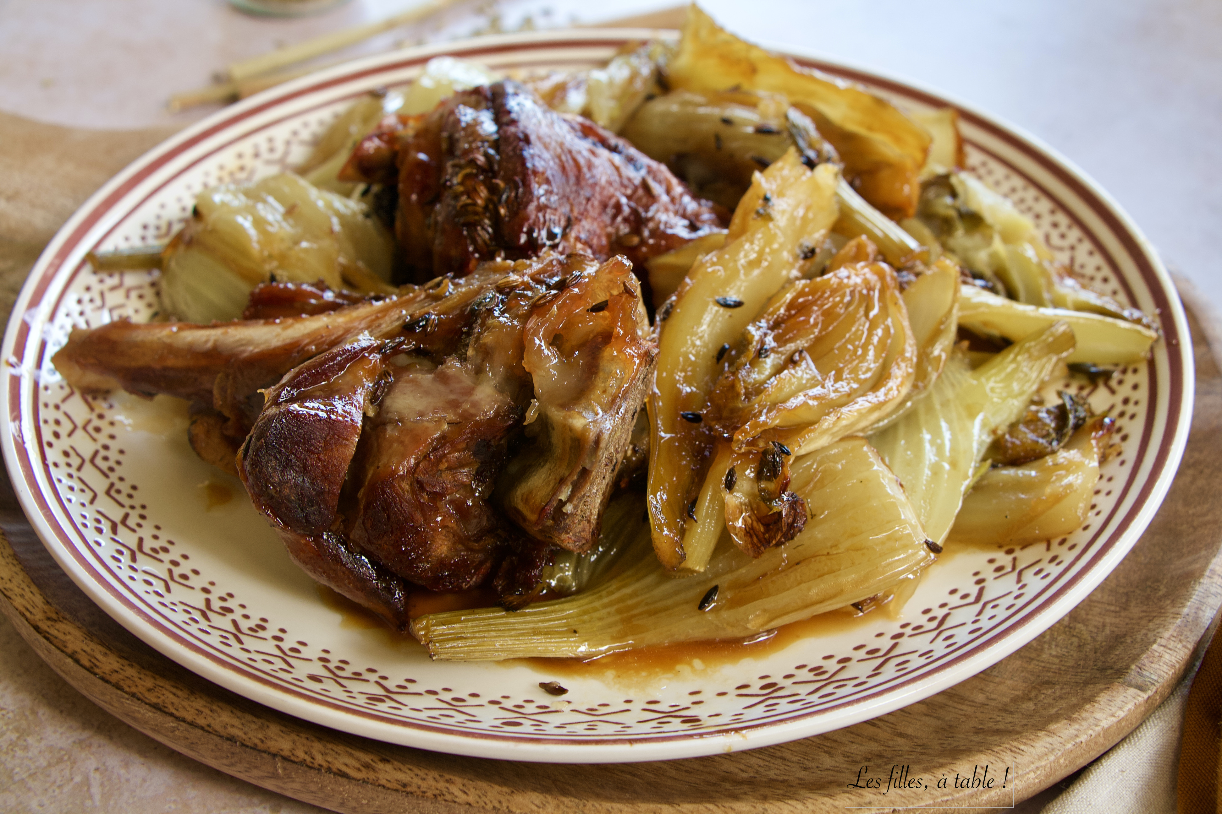 Souris d'agneau confites au fenouil