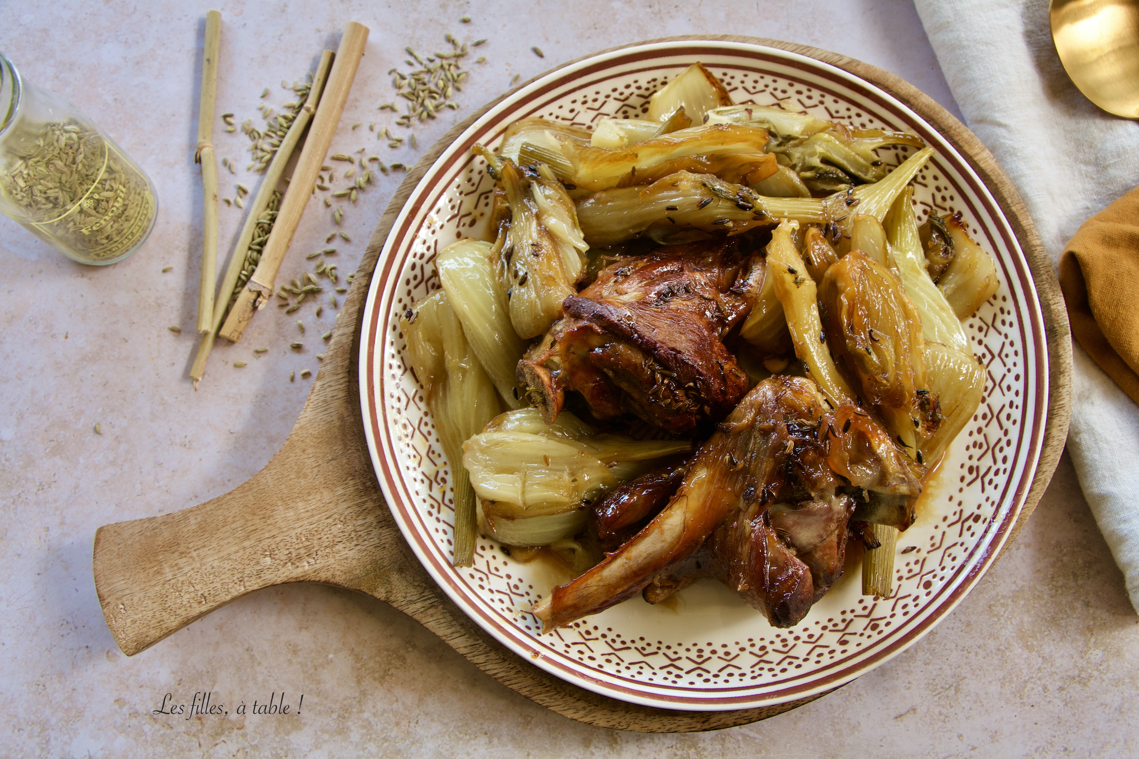 Souris d'agneau confites au fenouil