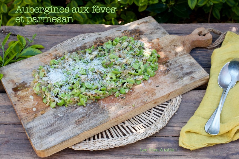 Ecrasé d'aubergines aux fèves et parmesan