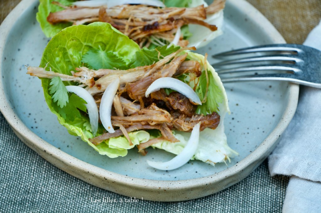 Pulled pork laqué en salade