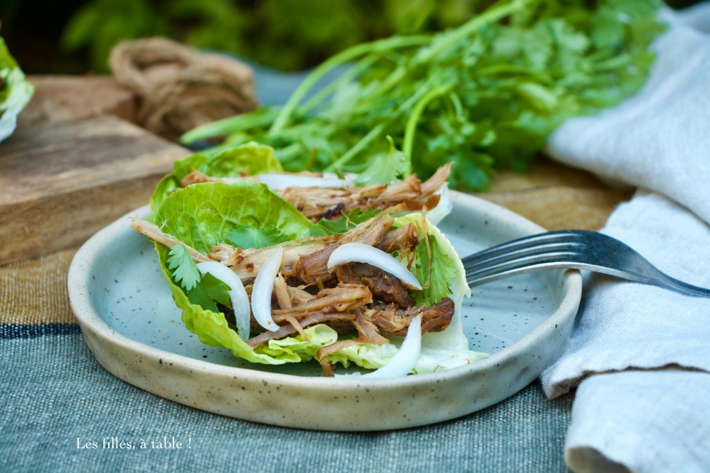 Pulled pork laqué en salade