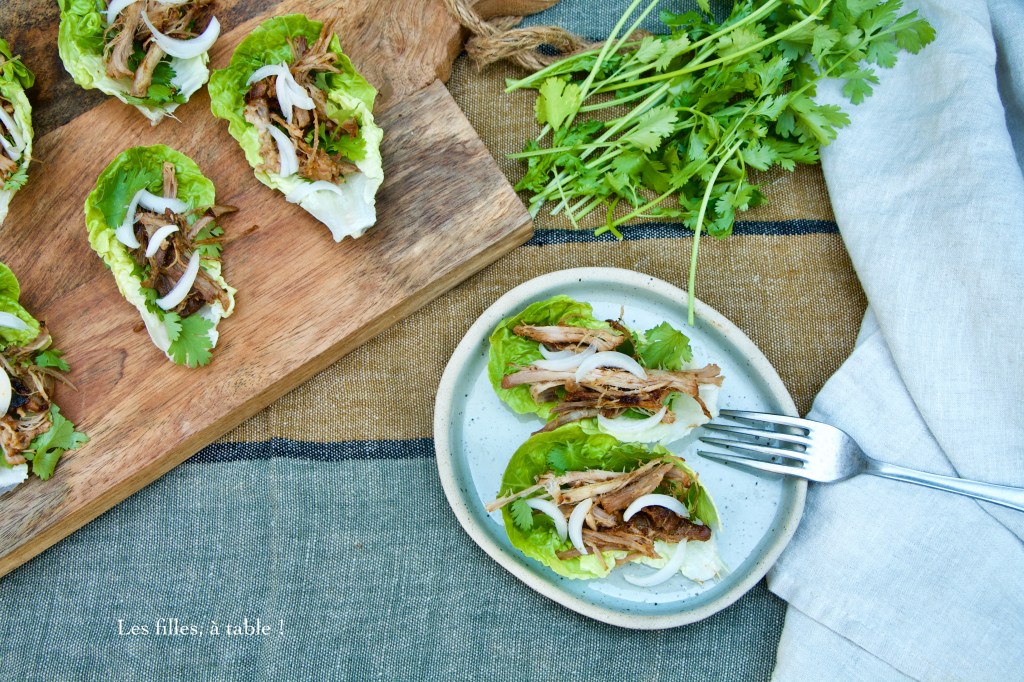 Pulled pork laqué en salade