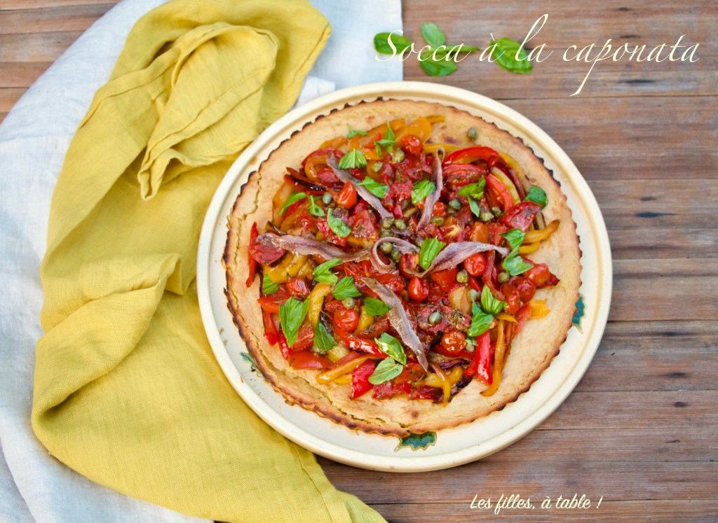 Socca à la caponata