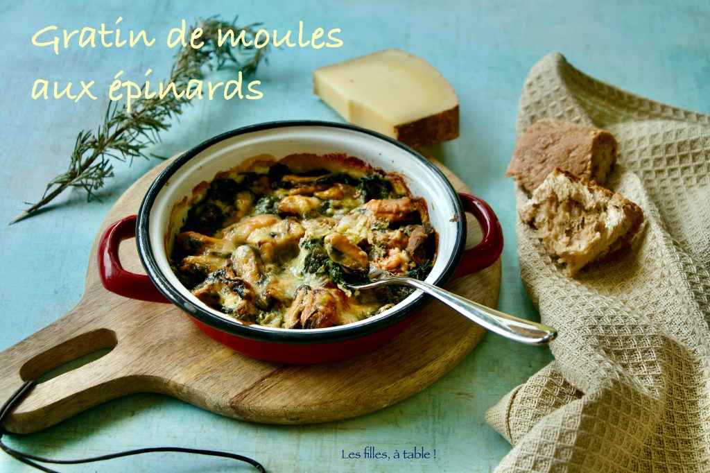 Gratin de moules aux épinards