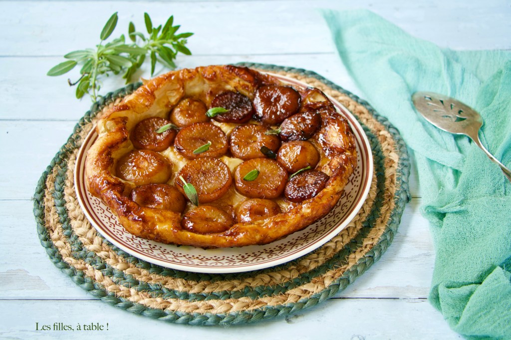 Tarte tatin de navets à la sauge et au miel