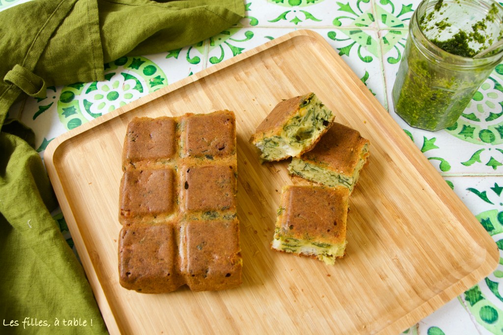 Cake à l'ail des ours et au chèvre