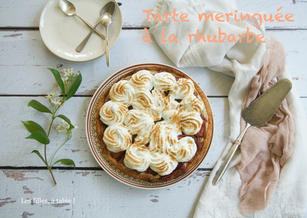 Tarte meringuée à la rhubarbe