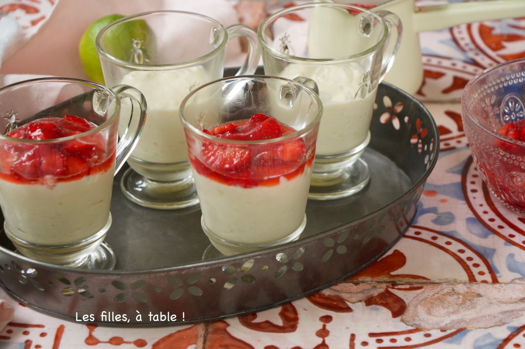 Mousse de brocciu au citron vert et fraises