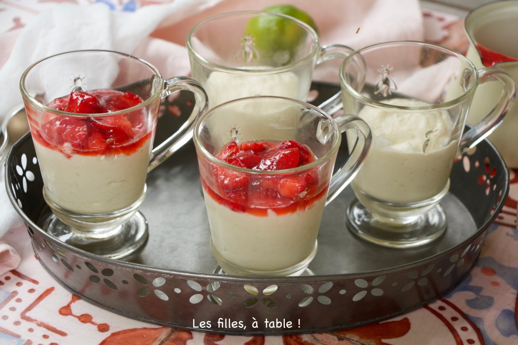 Mousse de brocciu au citron vert et fraises