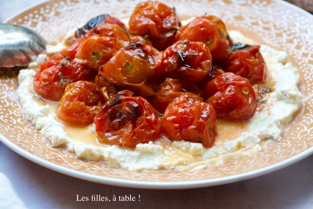 Tomates rôties, crème de feta