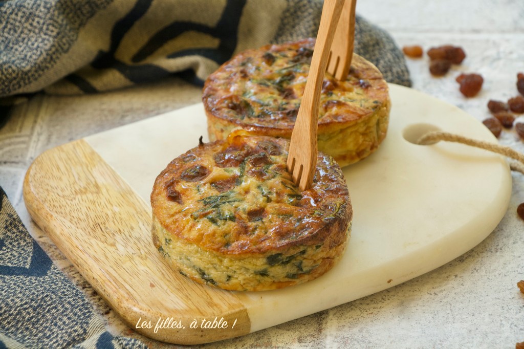 Clafoutis aux blettes, scamorza et raisins secs