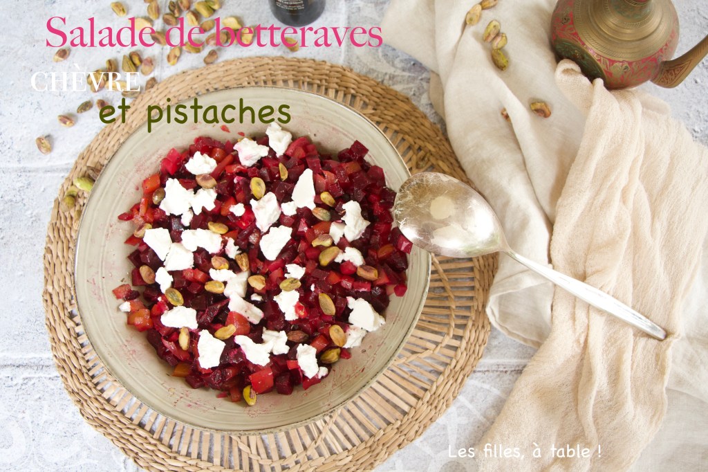 Salade de betteraves, chèvre et pistaches