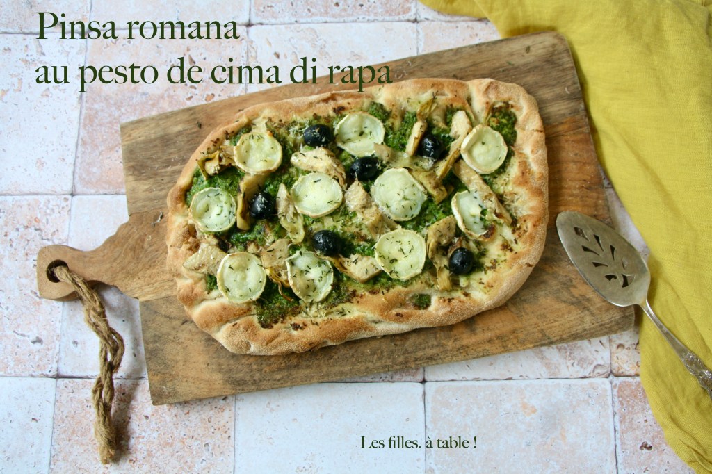 Pinsa romana au pesto de cima di rapa