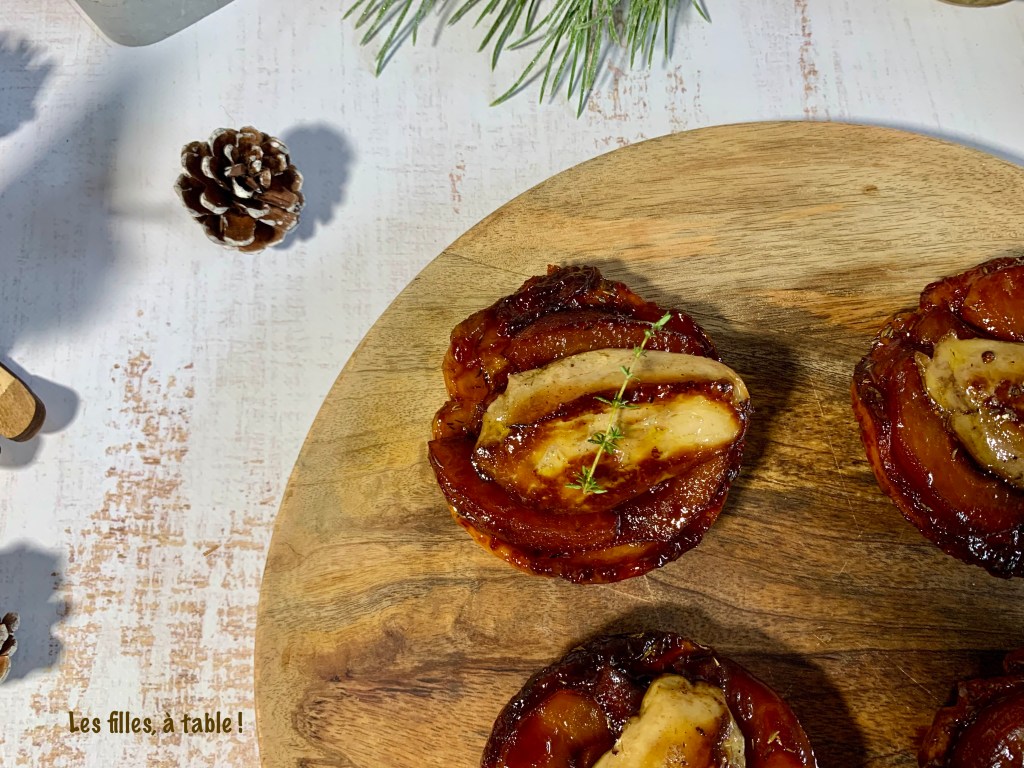 Mini tatins aux pommes et foie gras