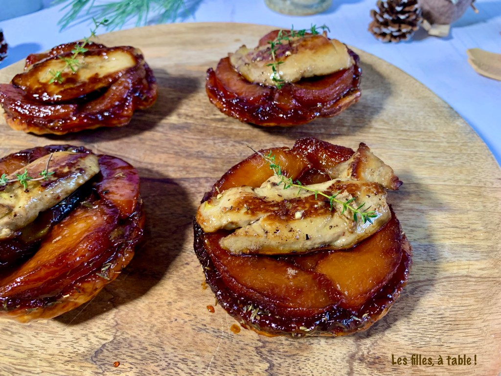 Mini tatins aux pommes et foie gras