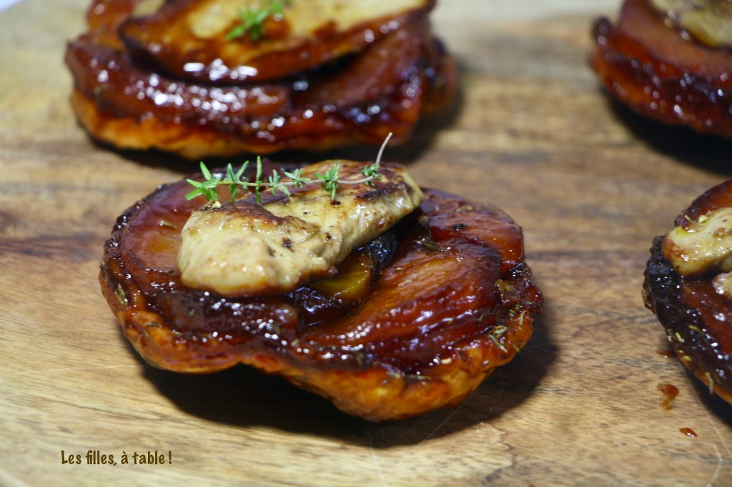 Mini tatins aux pommes et foie gras
