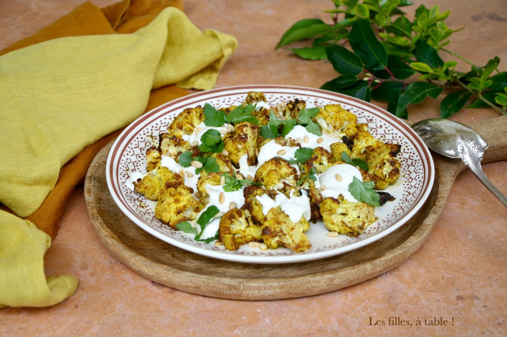 Chou-fleur rôti au ras-el-hanout et labneh