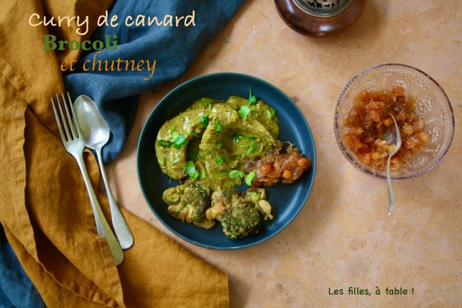Curry de canard, brocoli et chutney