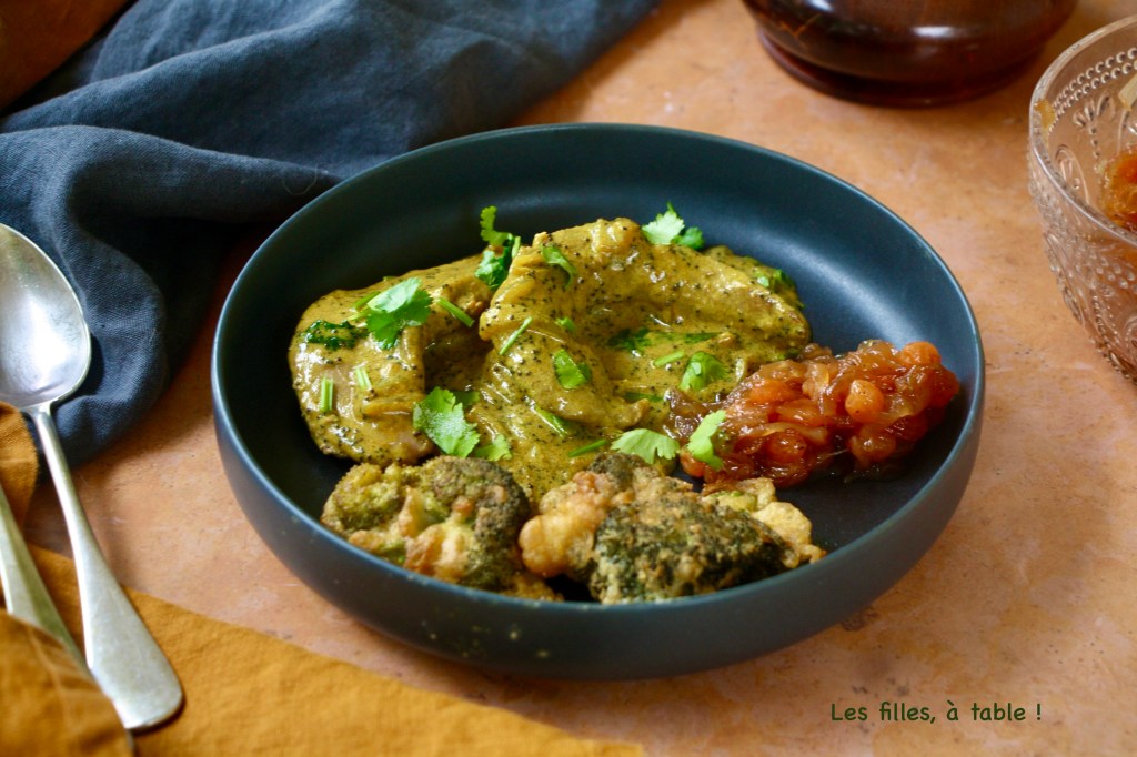 Curry de canard, brocoli et chutney