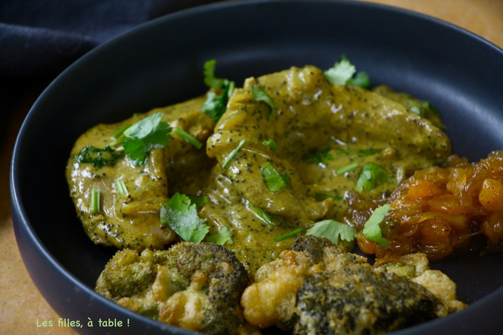 Curry de canard, brocoli et chutney