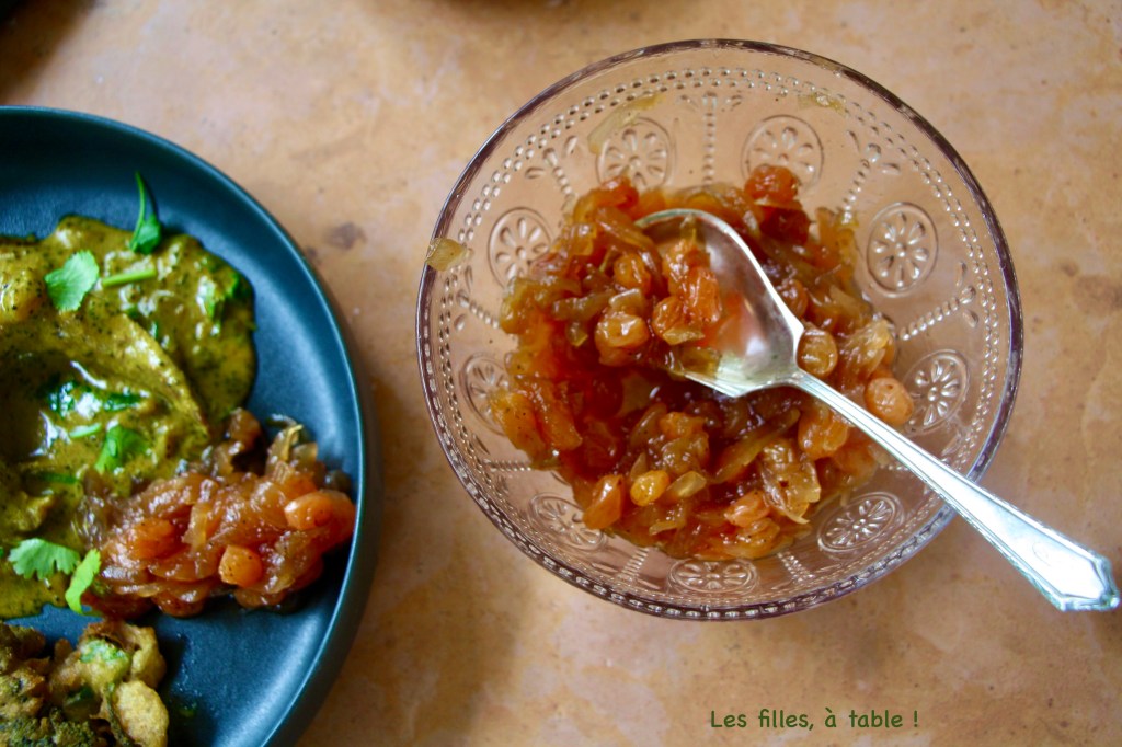 Curry de canard, brocoli et chutney